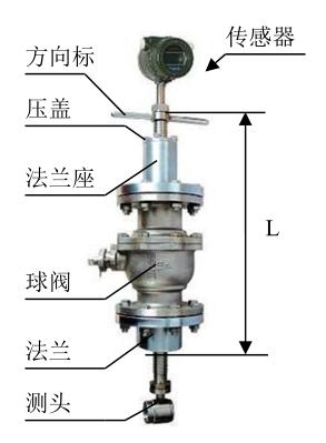 插入式渦街流量計外形尺寸圖